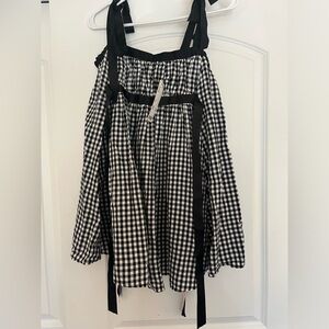 Gingham Babydoll Tie-Shoulder Dress by Kimchi Blue, UO, size medium, NWT